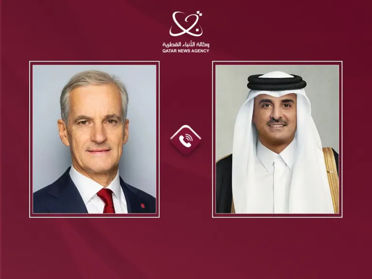 أمير قطر يبحث مع رئيس وزراء النرويج العلاقات الثنائية