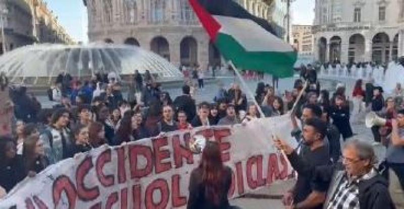 أحمد العوضي وخالد يوسف يشاركان في مظاهرة بإيطاليا دعما لأهالي غزة