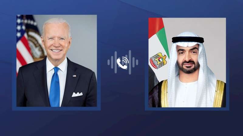 رئيس الإمارات و نظيره الأمريكي يبحثان هاتفيا الأوضاع في المنطقة