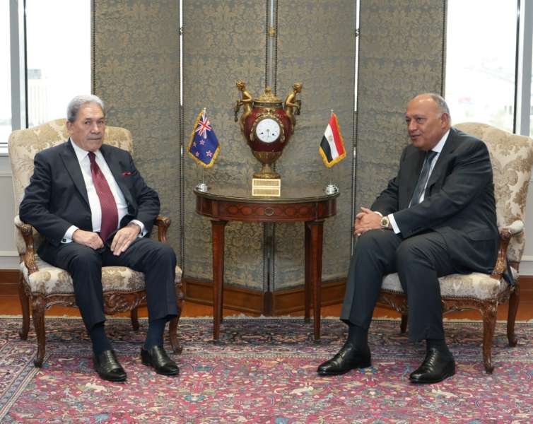 وزير الخارجية يبحث تطورات الأوضاع في قطاع غزة مع نائب رئيس الوزراء النيوزيلندي| صور