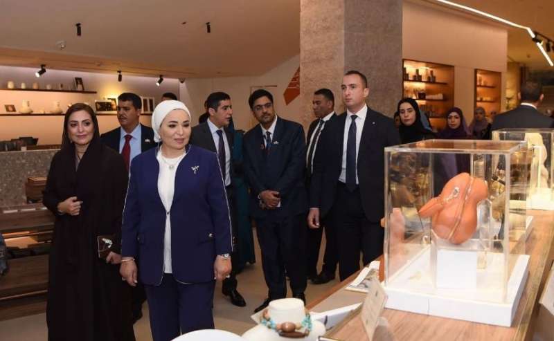 السيدة انتصار السيسي: سعيدة بمشاركة حرم سلطان عمان زيارة المتحف المصري الجديد