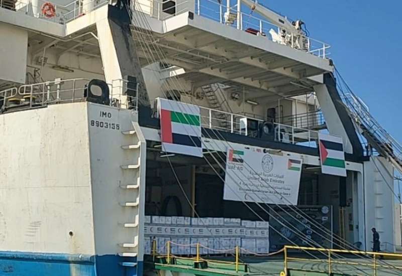 ميناء العريش يستقبل سفينة مساعدات إماراتية مخصصة لغزة