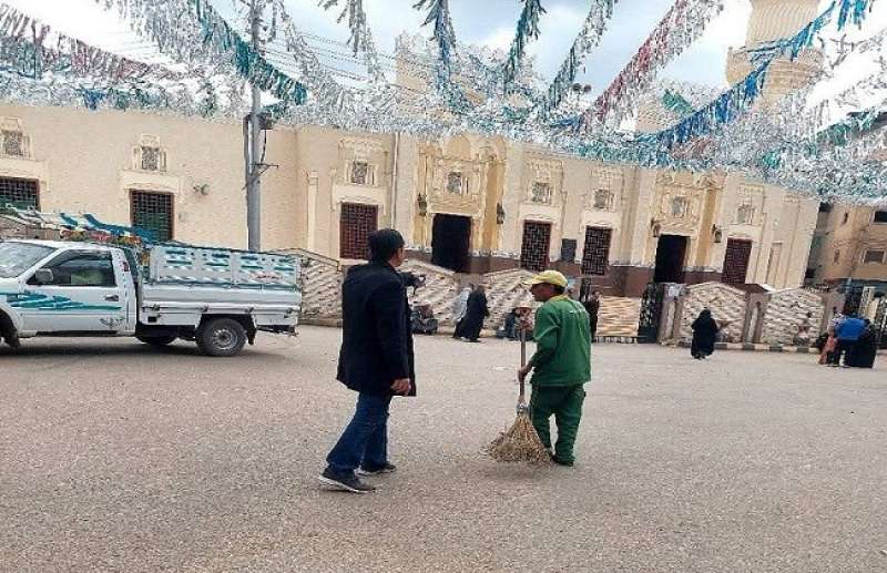 مسجد سيدي شبل بالمنوفية يتزين لاستقبال شهر رمضان المبارك