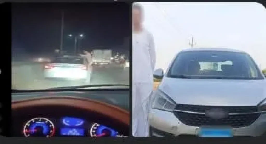 ضبط قائد سيارة استعرض وسمح لمرافقيه بالجلوس على النوافذ بالبحيرة
