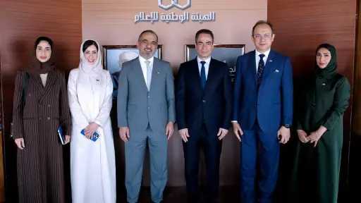 وفد إماراتي برئاسة جمال الكعبي يزور استديو نجيب محفوظ بماسبيرو
