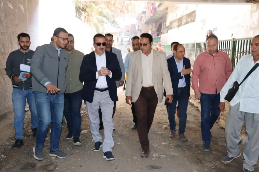 محافظ المنوفية يتفقد أعمال تطوير ورفع كفاءة نفق البساتين بحي غرب شبين الكوم