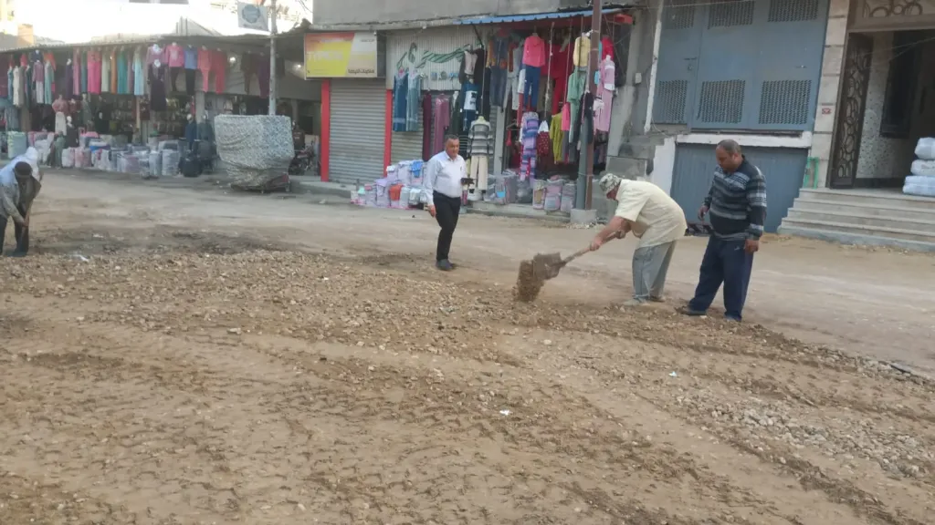 تطوير ورصف شارع ترعة المنصورية بالمنصورة