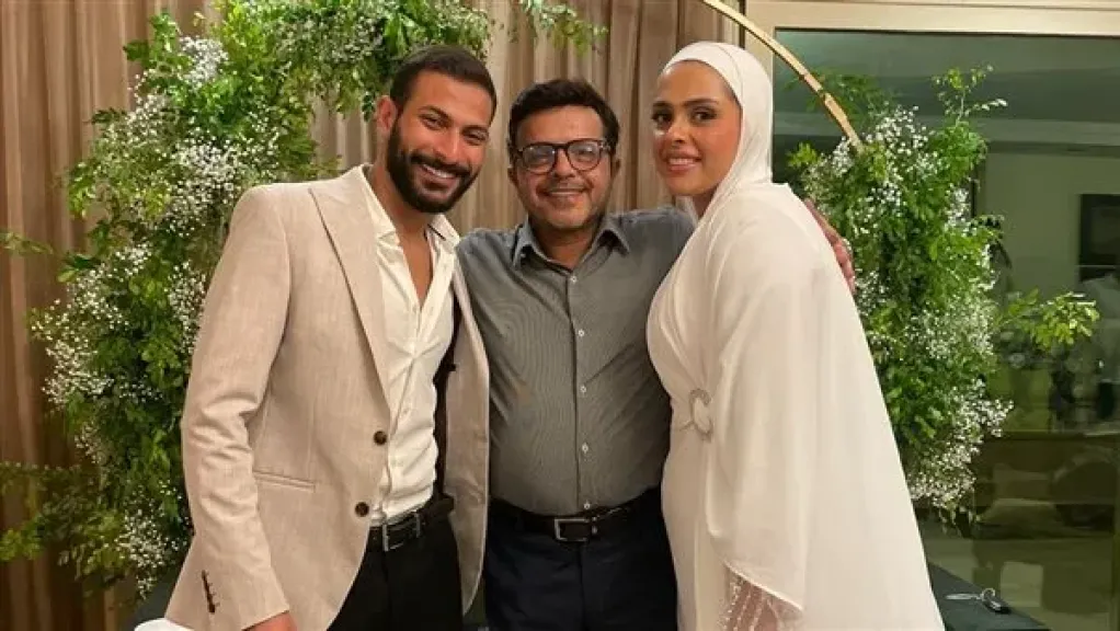 صبري فواز وخالد زكي أول حضور حفل زفاف ابنة محمد هنيدي