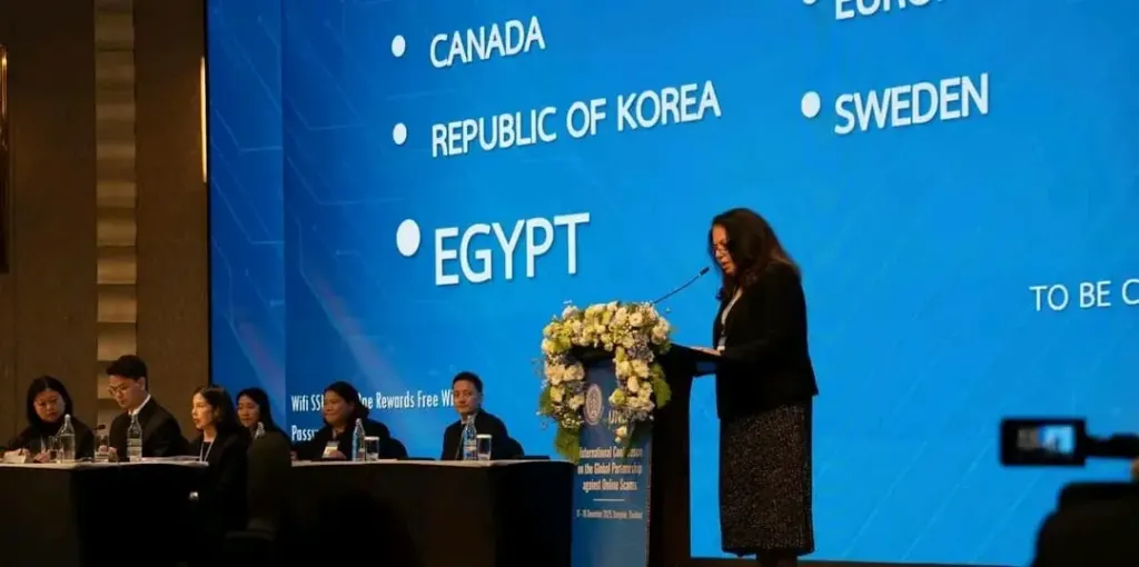 سفيرة مصر بتايلاند تشارك فى أعمال المؤتمر الدولي للشراكة العالمية لمكافحة الاحتيال الإلكتروني