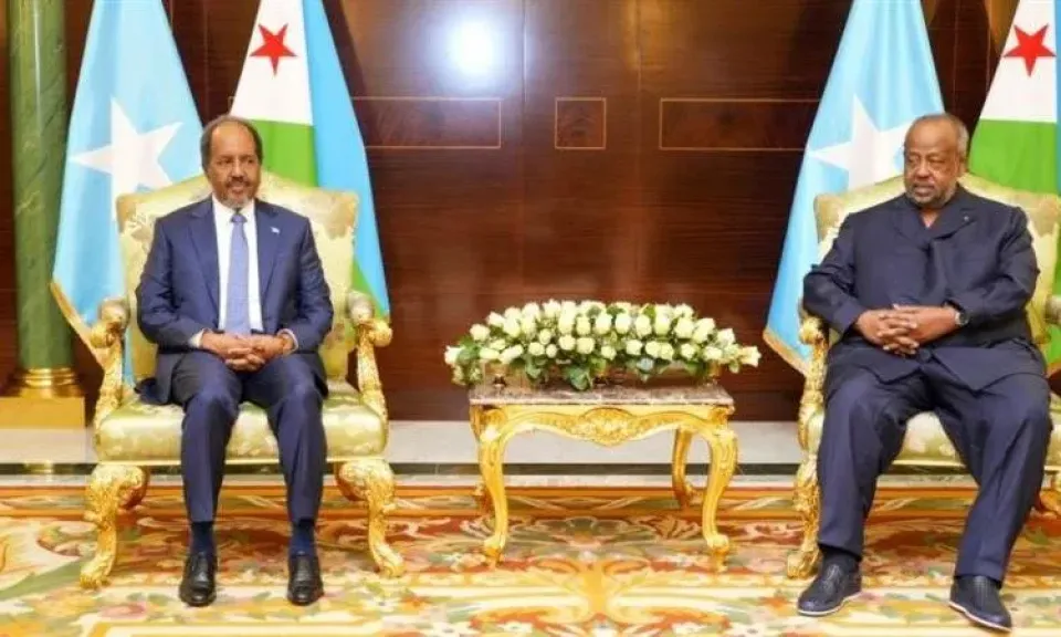 رئيسا الصومال وجيبوتي يبحثان تنسيق الجهود للدفاع عن وحدة الصومال واستقلالها