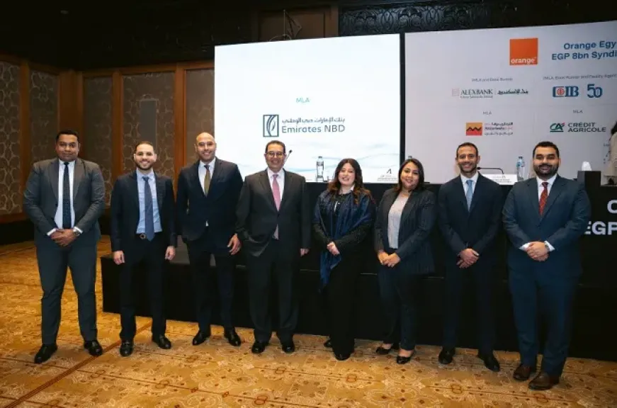بنك الإمارات دبي الوطني يشارك في تمويل مشترك بقيمة 8 مليارات جنيه لصالح «أورنج مصر» بالتعاون مع 8 بنوك