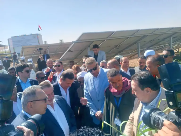 وزير الزراعة ومحافظ البنك المركزي ومحافظ أسوان يتفقدون مشروعات تنموية بنصر النوبة.. صور