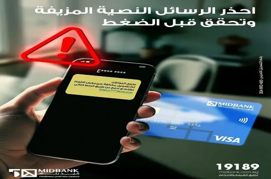 ميدبنك يحذر عملاءه من هذه الرسائل.. بياناتك البنكية في خطر