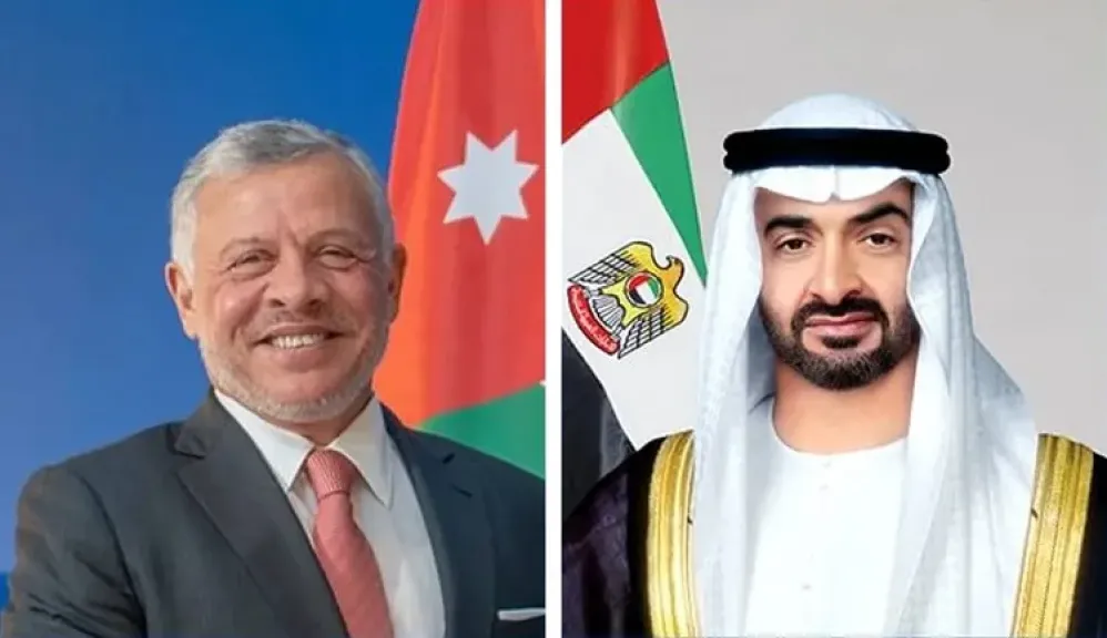 رئيس الإمارات وملك الأردن يبحثان هاتفيا التطورات الإقليمية