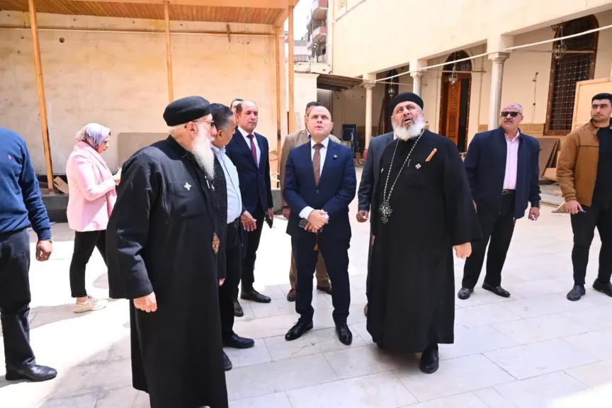محافظ الغربية يتفقد مسار العائلة المقدسة وكنيسة العذراء الأثرية بسمنود