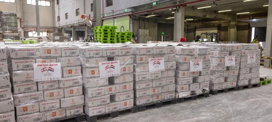 مصر ترسل نحو 1000 طن من المساعدات الإغاثية العاجلة إلى لبنان الشقيق