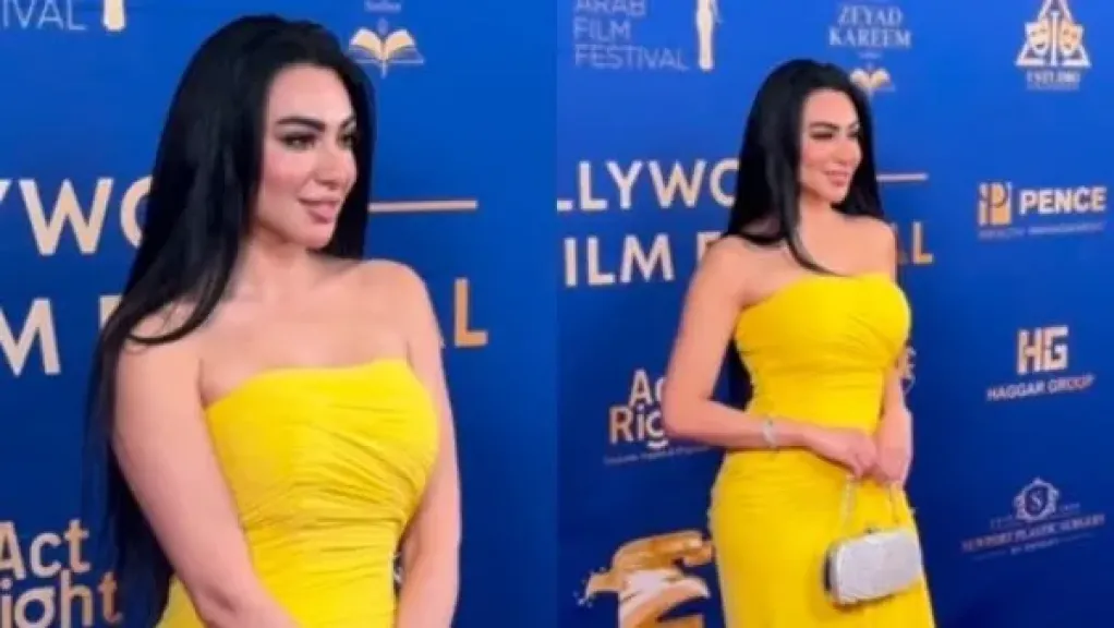 ميريهان حسين تثير الجدل بفستان كب مكشوف
