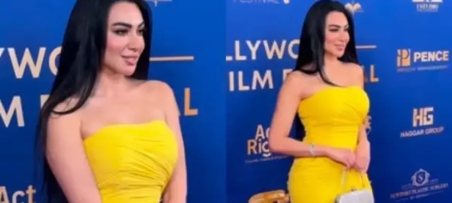 ميريهان حسين تثير الجدل بفستان كب مكشوف