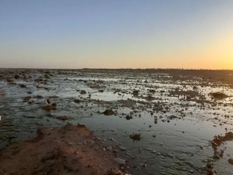 مياه مطروح: سرعة الرياح وراء خروج كميات من مياه الصرف خارج أحواض المعالجة