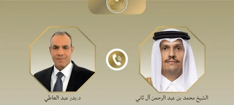 وزير الخارجية يبحث مع رئيس مجلس الوزراء القطري الجهود المشتركة لخفض التصعيد الإقليمي