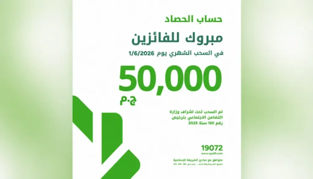 بنك بيت التمويل الكويتي مصر يعلن الفائزين في السحب الشهري لحساب الحصاد بجوائز 50 ألف جنيه