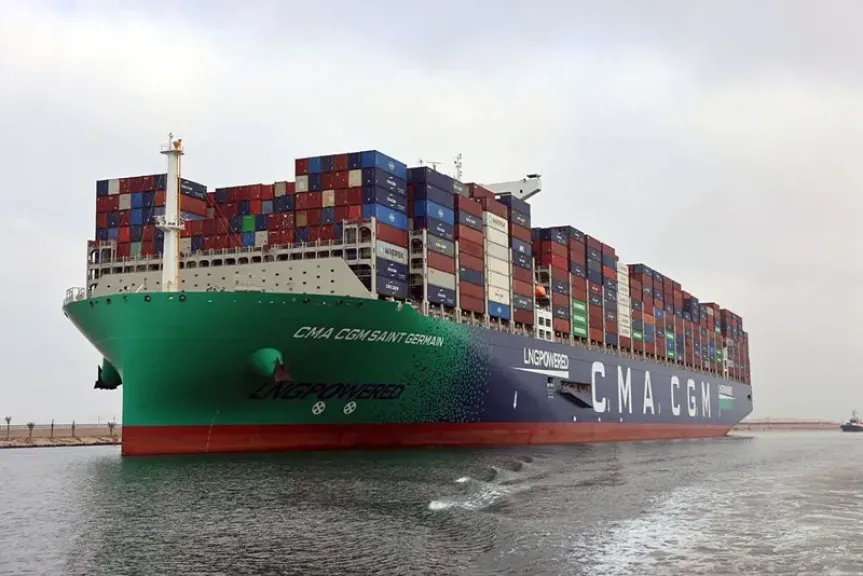 قناة السويس تشهد عبور سفينة الحاويات العملاقة ”CMA CGM SAINT GERMAIN” لأول مرة