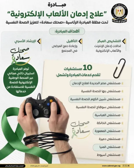 مجلس الوزراء يستعرض أبرز المعلومات حول مبادرة علاج إدمان الألعاب الإلكترونية