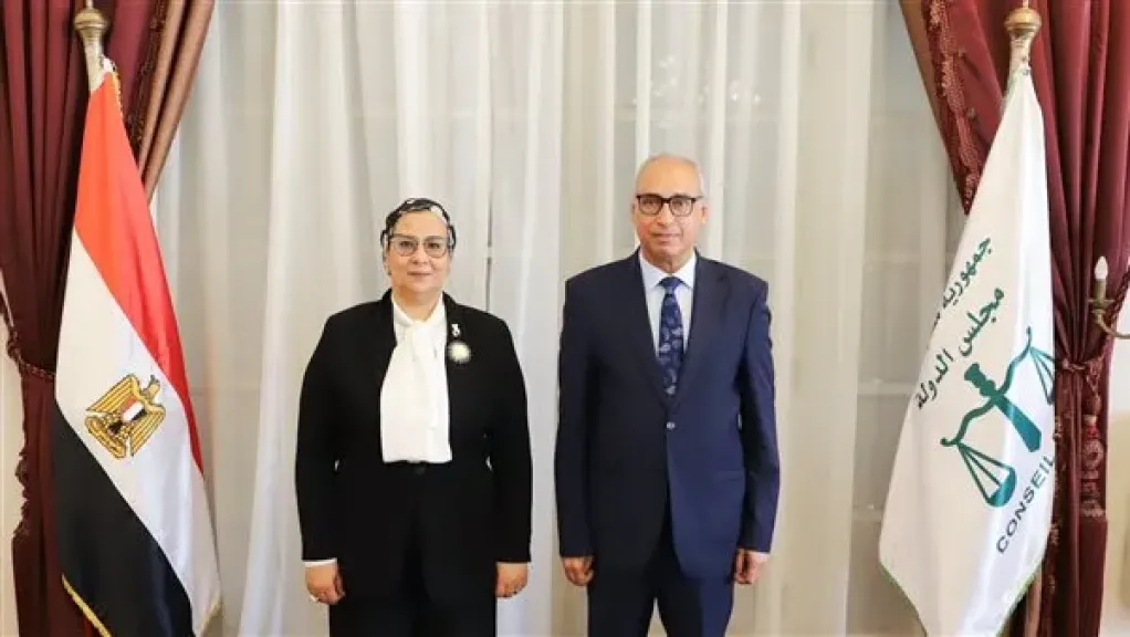 المستشار محمود أبو الدهب يستقبل رئيسة القومي للمرأة لتقديم التهنئة