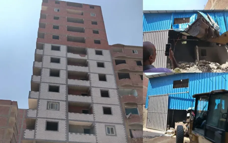 وزيرة التنمية المحلية والبيئة: إزالة عقارات وجمالونات مخالفة بالخانكة وإحالة مختصين للنيابة