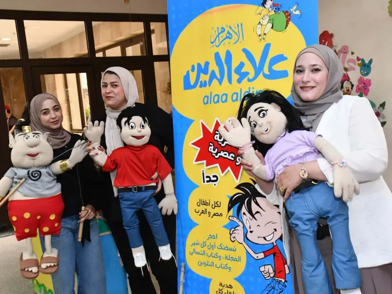 علاء الدين يحتفل بوفاء النيل مع أطفال مكتبة مصر العامة بالزاوية الحمراء