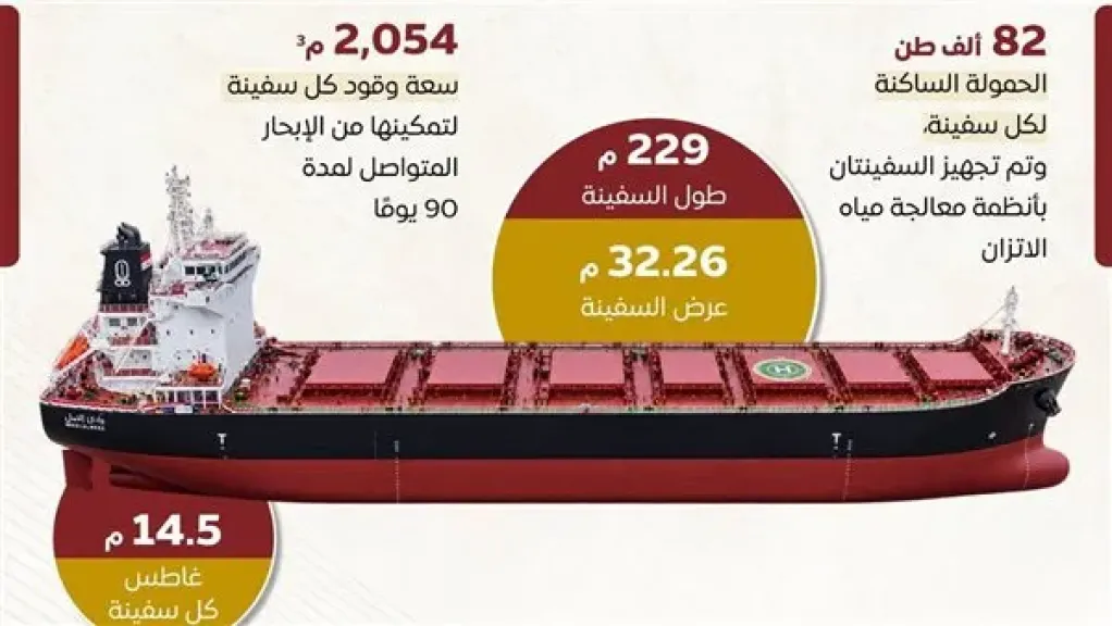 الوزراء يستعرض مواصفات سفينتي الصب الجاف ”وادي النيل” و”وادي القمر”