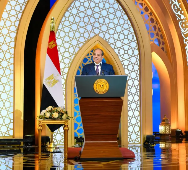 نص كلمة الرئيس السيسي خلال الاحتفال بذكرى المولد النبوي الشريف بالعاصمة الجديدة