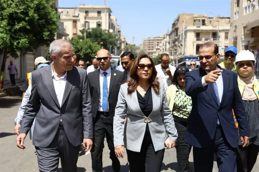 وزيرة التنمية المحلية تتابع أعمال تطوير منطقة الكوربة بمصر الجديدة