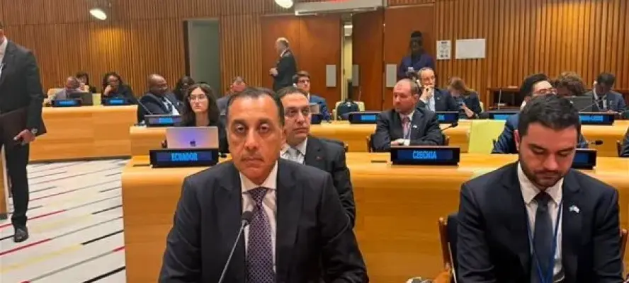 مدبولى يلقي كلمة خلال القمة المنعقدة حول فلسطين برئاسة بريطانيا وفرنسا وكندا
