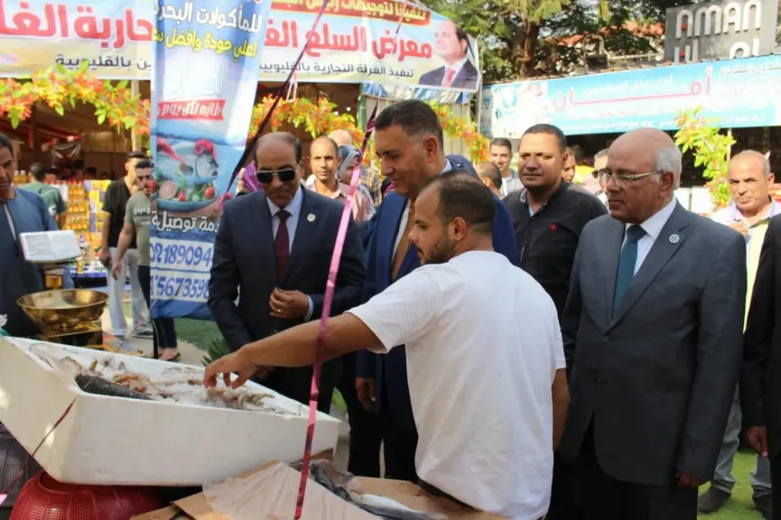محافظ القليوبية يفتتح معرضًا للسلع الغذائية بأسعار مخفضة بمدينة الخانكة