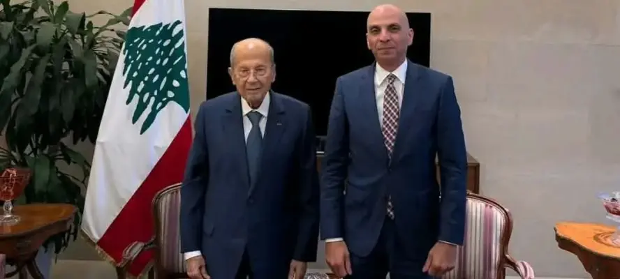 سفير مصر بلبنان يبحث مع ميشال عون سُبل دعم الأمن والاستقرار وتعزيز دور مؤسسات الدولة اللبنانية