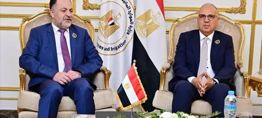 وزير الري يبحث مع رئيس سلطة المياه الفلسطينية التعاون في تصميمات سدود حصاد مياه الأمطار